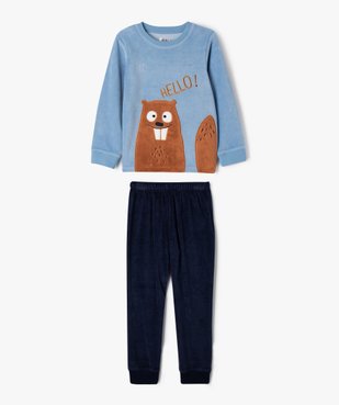 Pyjama en velours avec motif castor garçon vue1 - GEMO (ENFANT) - GEMO