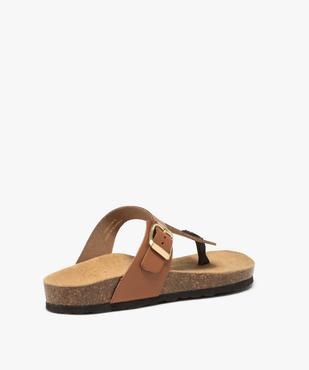 Mules femme en cuir uni à entre-doigts et à boucle vue5 - GEMO (CASUAL) - GEMO