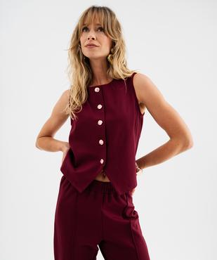Gilet de costume sans manches en maille milano femme vue1 - GEMO(FEMME PAP) - GEMO