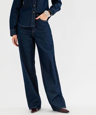 Jean wide leg taille haute femme vue1 - GEMO 4G FEMME - GEMO