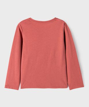 Tee-shirt manches longues avec motif girly fille vue3 - GEMO 4G FILLE - GEMO