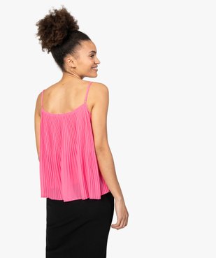 Blouse femme à bretelles en matière voile plissée vue3 - GEMO(FEMME PAP) - GEMO