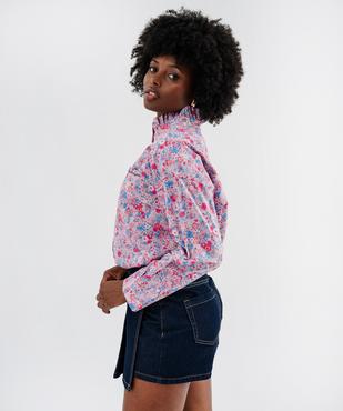 Chemise manches longues à col victorien fleurie femme - LuluCastagnette X Alizée vue2 - LULUCASTAGNETTE - GEMO