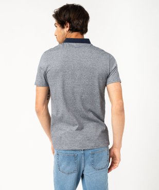 Polo manches courtes à fines rayures homme vue3 - GEMO (HOMME) - GEMO