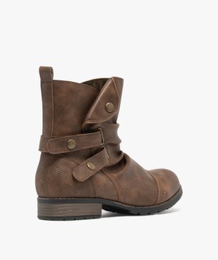 Boots femme style vintage à col plissé avec brides fantaisie et à zip vue4 - GEMO (CASUAL) - GEMO
