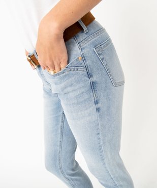 Jean slim longueur 7/8ème avec ceinture femme vue3 - GEMO 4G FEMME - GEMO