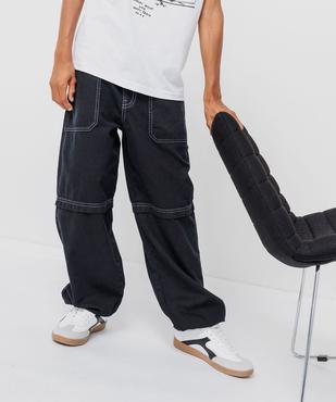 Pantalon parachute avec surpiqûres garçon vue1 - GEMO (JUNIOR) - GEMO