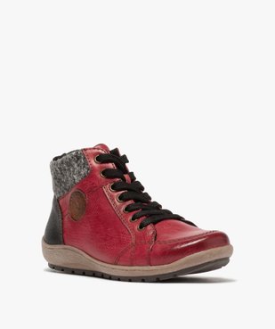 Boots confort fourrés avec col en maille femme – Softrelax vue2 - SOFTRELAX - GEMO