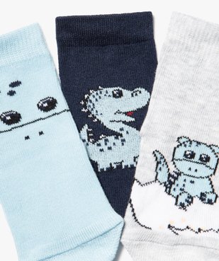 Chaussettes bébé tige haute imprimées dragon (lot de 3) vue2 - GEMO(BEBE DEBT) - GEMO