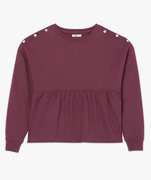 Sweat femme avec basque et boutons strass sur les épaules vue4 - GEMO(FEMME PAP) - GEMO