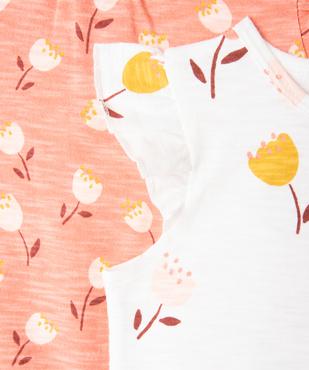 Combishort avec volants aux emmanchures bébé fille (lot de 3) vue4 - GEMO(BB COUCHE) - GEMO