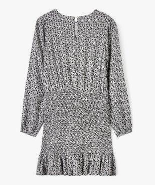 Robe courte à manches longues et smocks fille vue3 - GEMO (JUNIOR) - GEMO