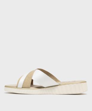 Mules confort à talon compensé et brides croisées femme vue3 - G'FLEX - GEMO