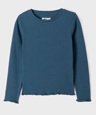 Tee-shirt manches longues en maille côtelée fille vue1 - GEMO 4G FILLE - GEMO