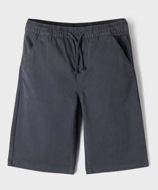 Bermuda regular en coton stretch à taille élastiquée garçon vue1 - GEMO (JUNIOR) - GEMO