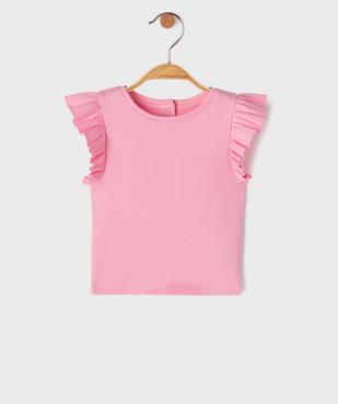 Tee-shirt sans manches avec volants sur les épaules bébé fille vue1 - GEMO 4G BEBE - GEMO