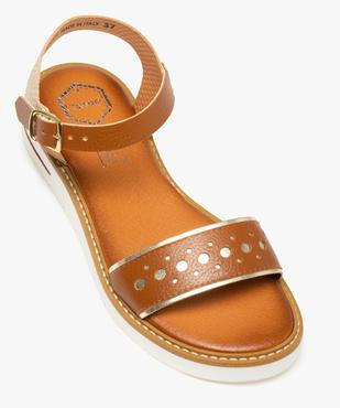 Sandales femme dessus cuir et semelle crantée – Tanéo vue5 - TANEO - GEMO