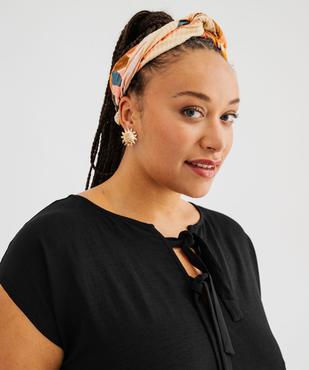 Robe courte fluide avec décolleté à nouer femme grande taille vue2 - GEMO (G TAILLE) - GEMO