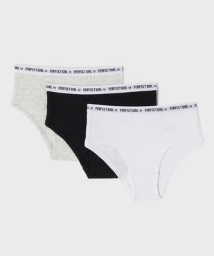 Shorty en maille côtelée en coton stretch fille (lot de 3) vue1 - GEMO 4G FILLE - GEMO