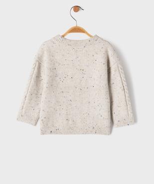 Pull torsadé en maille mouchetée bébé garçon vue3 - GEMO(BEBE DEBT) - GEMO