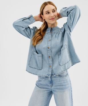 Chemise en jean coupe blouse ample femme vue6 - GEMO(FEMME PAP) - GEMO