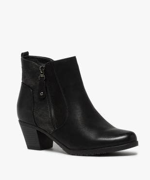 Boots femme à talon unis multi-matières avec doublure douce vue2 - GEMO (CONFORT) - GEMO