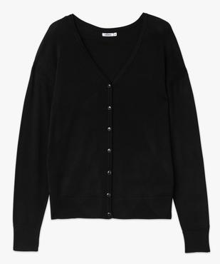 Gilet à col V en maille fine femme vue4 - GEMO 4G FEMME - GEMO
