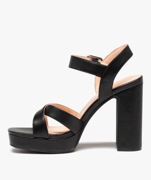 Sandales femme à talon carré extra haut et brides unies vue4 - FOLLOW ME - GEMO