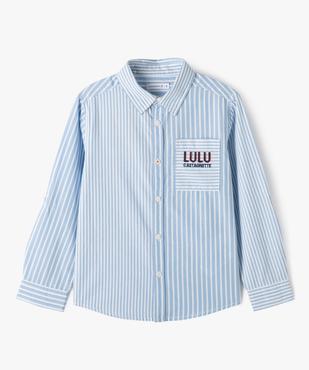 Chemise manches longues à rayures et imprimé garçon - LuluCastagnette vue2 - LULUCASTAGNETTE - GEMO