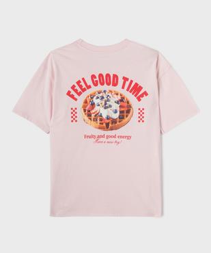 Tee-shirt manches courtes imprimé devant et dos fille vue5 - GEMO 4G FILLE - GEMO