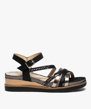 Sandales femme à petit talon compensé et brides fantaisie vue1 - GEMO (CASUAL) - GEMO
