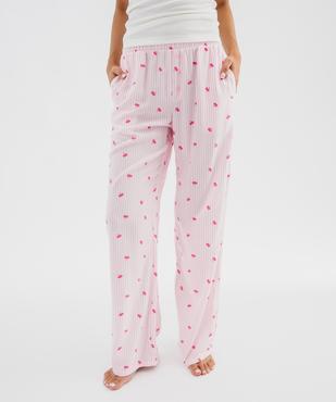 Pantalon de pyjama imprimé en viscose femme vue3 - GEMO 4G FEMME - GEMO