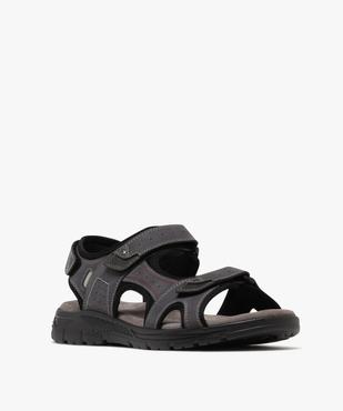 Sandales confort en cuir fermeture 3 scratchs homme vue2 - G'FLEX - GEMO