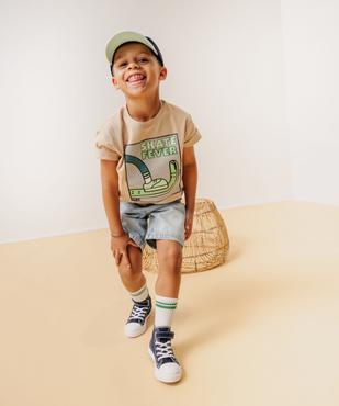 Tee-shirt à manches courtes oversize avec motif skate garçon vue1 - GEMO (ENFANT) - GEMO