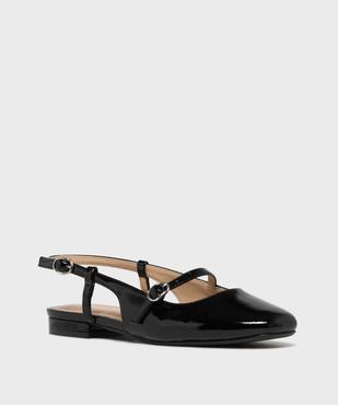 Ballerines vernies slingback à bout carré et brides femme - Follow Me vue2 - FOLLOW ME - GEMO