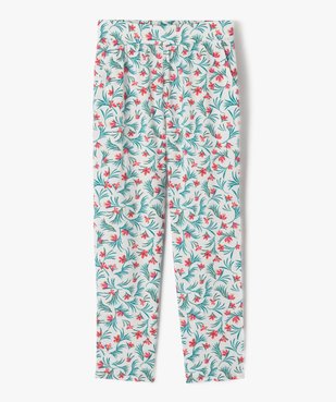 Pantalon fluide imprimé fleuri fille vue1 - GEMO 4G FILLE - GEMO