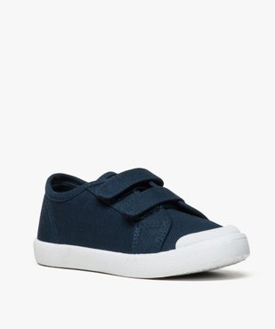 Baskets garçon en toile unie à scratchs et bout renforcé vue2 - GEMO (ENFANT) - GEMO