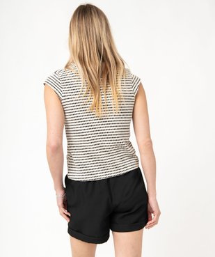 Tee-shirt à manches courtes avec dos fantaisie femme vue3 - GEMO(FEMME PAP) - GEMO
