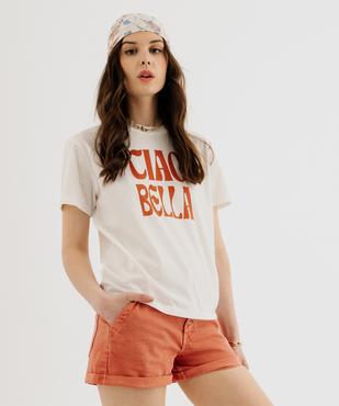 Tee-shirt manches courtes imprimé femme vue2 - GEMO 4G FEMME - GEMO