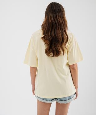 Tee-shirt manches courtes en jersey de coton imprimé femme vue3 - GEMO(FEMME PAP) - GEMO