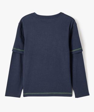 T-shirt manches longues effet superposition garçon vue3 - GEMO 4G GARCON - GEMO
