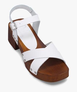 Sandales femme dessus cuir et semelle imitation bois - Tanéo vue5 - TANEO - GEMO