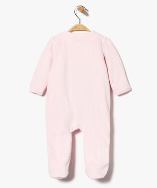 Pyjama bébé fille en velours à volant  vue2 - GEMO(BB COUCHE) - GEMO