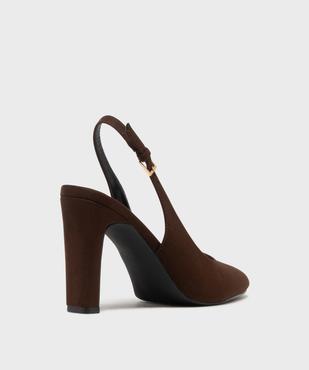 Escarpins slingback à talon haut et bout pointu femme - Follow Me vue4 - FOLLOW ME - GEMO