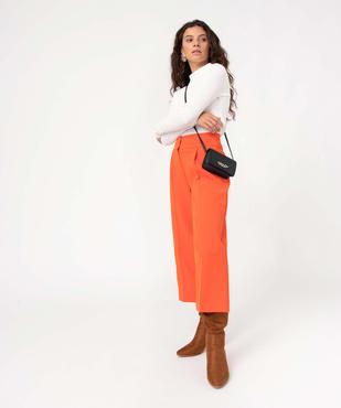 Tee-shirt femme à manches longues en maille côtelée ajourée vue5 - GEMO(FEMME PAP) - GEMO