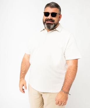 Polo à manches courtes en maille texturée homme vue8 - GEMO 4G HOMME - GEMO