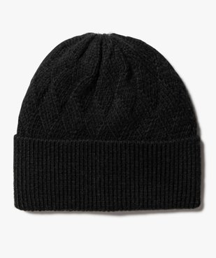 Bonnet à torsades modernes et revers femme vue1 - GEMO (ACCESS) - GEMO