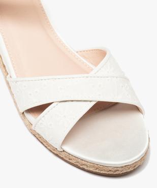 Sandales femme à petit talon compensé dessus dentelle anglaise vue6 - GEMO (CASUAL) - GEMO