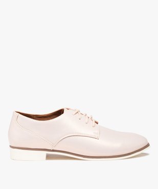 Derbies femme unis dessus brillant avec semelle fine bicolore vue2 - GEMO (CASUAL) - GEMO
