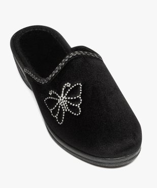 Chaussons femme compensées velours brodé vue5 - G'FLEX - GEMO